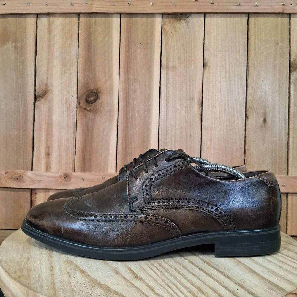 ECCO Melbourne Wingtip‎ Oxford Shoes Mens 11 45 EU Brown Leather Brogue Derby